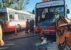 Un colectivo y siete autos chocaron 