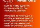 Ruta 32 cortada