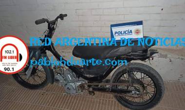 SAN FRANCISCO DEL CHAÑAR: MOTO SECUESTRADA