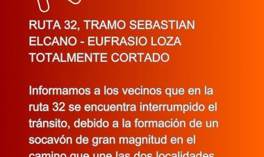 Ruta 32 cortada