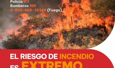 Alerta por riesgo extremo de incendios