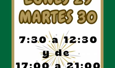 Horarios especiales